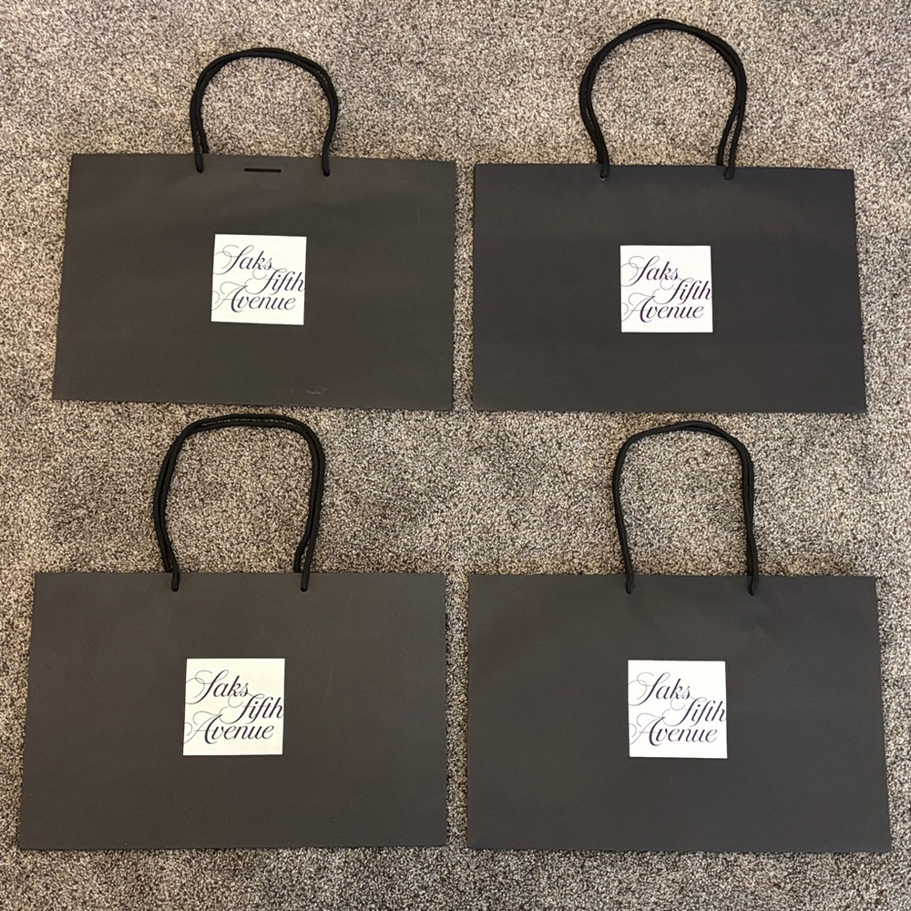 Saks Fifth Avenue Charcoal Shopping Bags